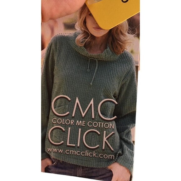 Color Me Cotton CMC Duster Women's Size Medium Seafoam Green Linen 3/4 Sleeve - Picture 6 of 8